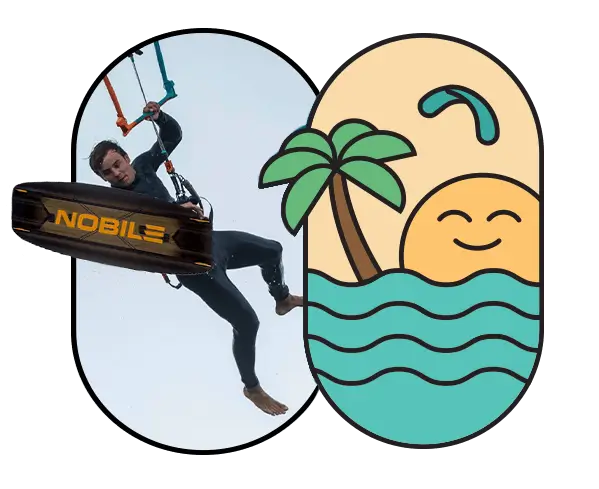 Logo Boardsupport - Michał Brona w trakcie ewolucji na kitesurfingu